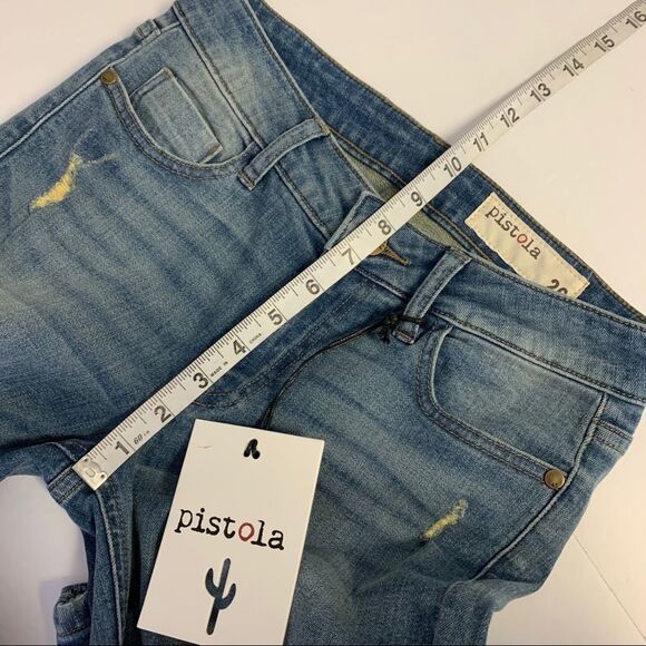 Pistola Tory Distressed Cropped Ankle Zip Skinny Jeans Size 26 New - Picture 14 of 16